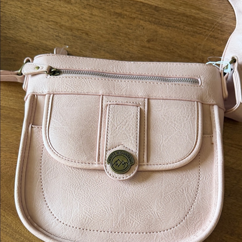 Pink Leather Crossbody Bag